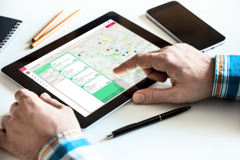 Tablet Software-Oberfläche Tourenplanung